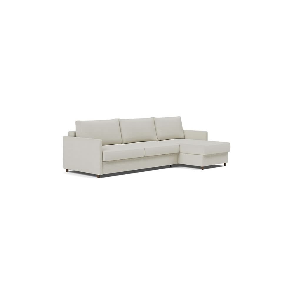 Neah Sofa Bed w/Lounger with Slim Arms in Size King with Fabric Color of Mixed Dance Natural - 527