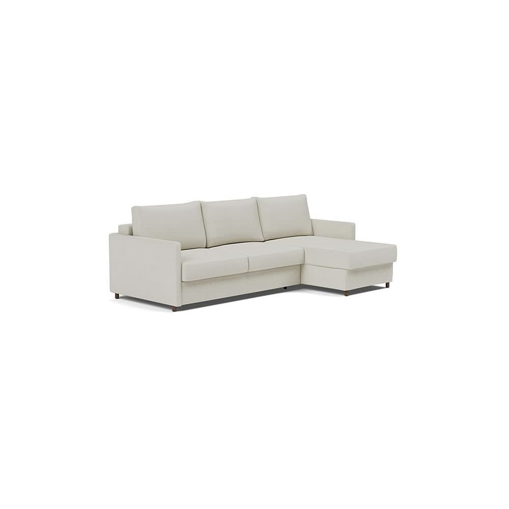 Neah Sofa Bed w/Lounger with Slim Arms in Size Queen with Fabric Color of Mixed Dance Natural - 527