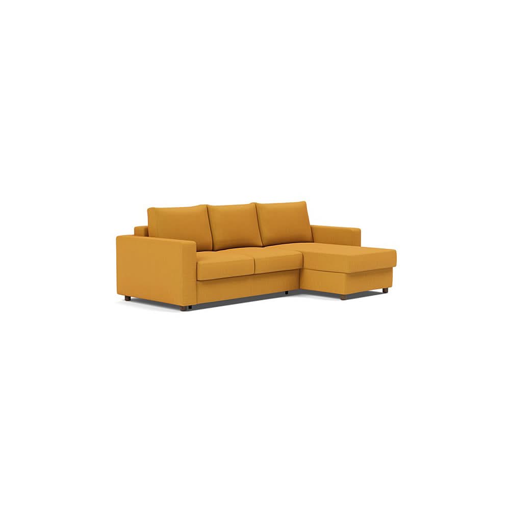 Neah Sofa Bed w/Lounger with Standard Arms in Size Full with Fabric Color of Elegance Burned Curry - 507