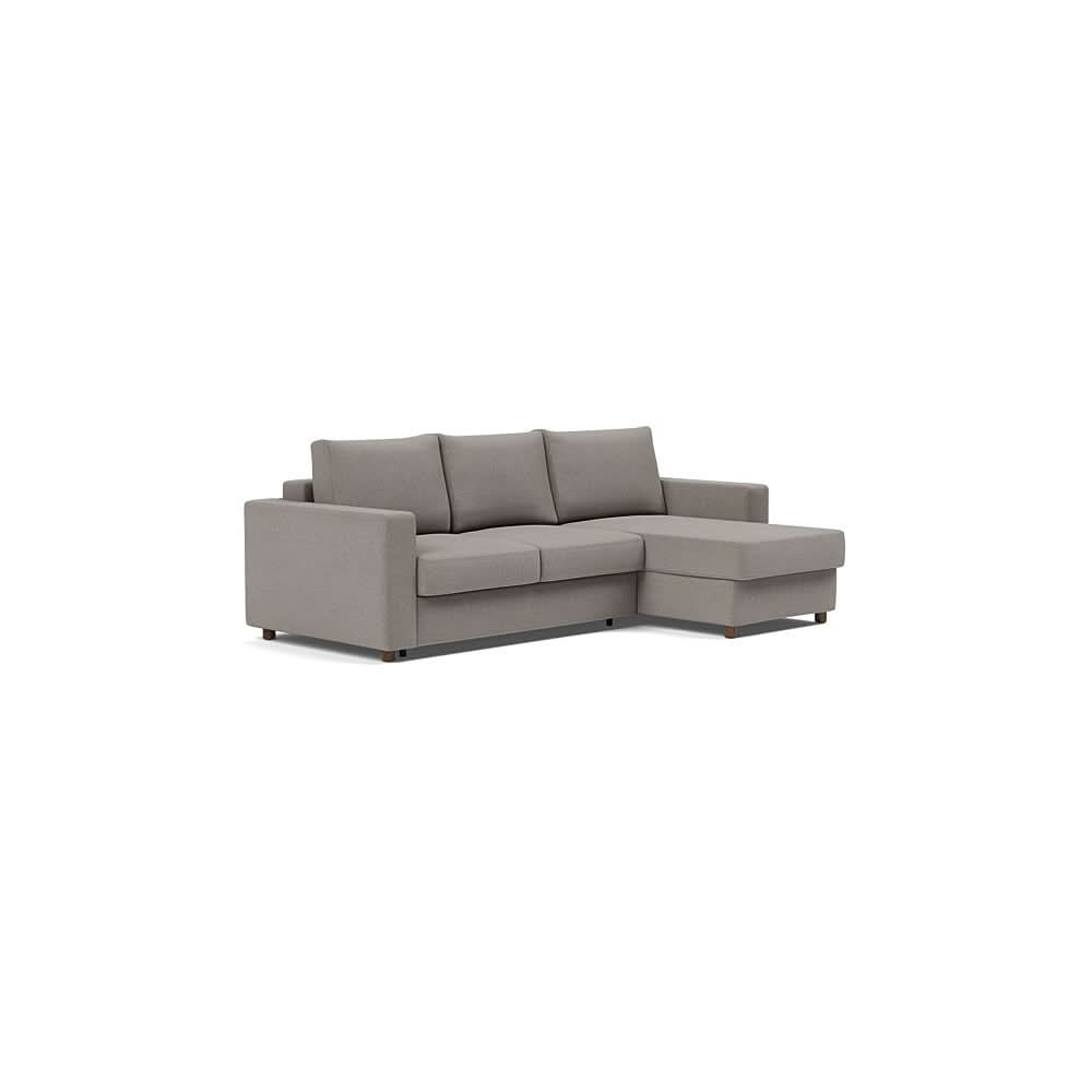 Neah Sofa Bed w/Lounger with Standard Arms in Size Full with Fabric Color of Mixed Dance Grey - 521