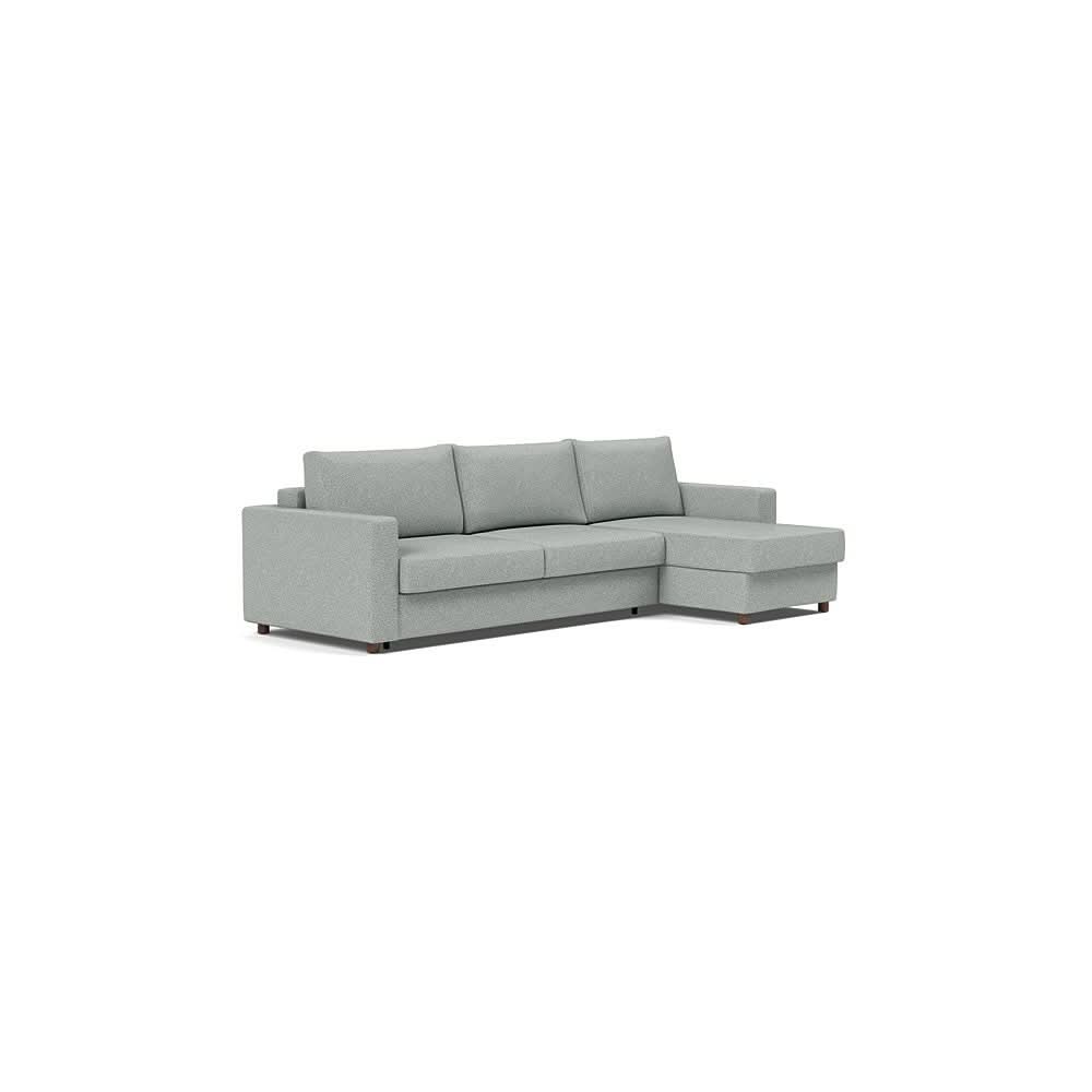 Neah Sofa Bed w/Lounger with Standard Arms in Size King with Fabric Color of Melange Grey - 538