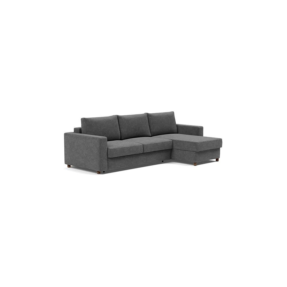 Queen / Sofa with Lounger / Taura Deep Grey - 350