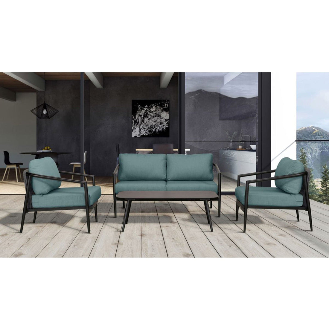 Olio 4 Piece Loveseat Set