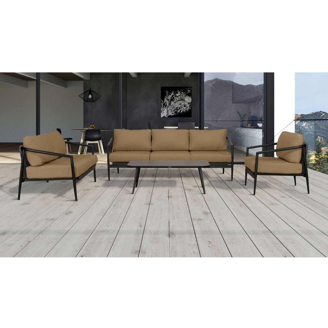 Olio 4 Piece Sofa Loveseat Set