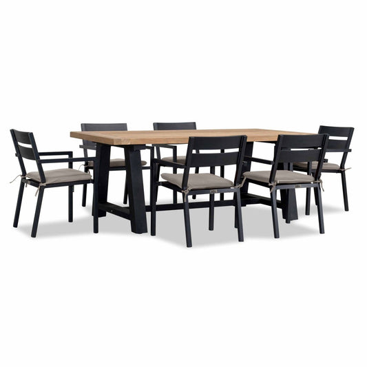  Pacifica Mill 6 Seat Reclaimed Teak Outdoor Dining Set 