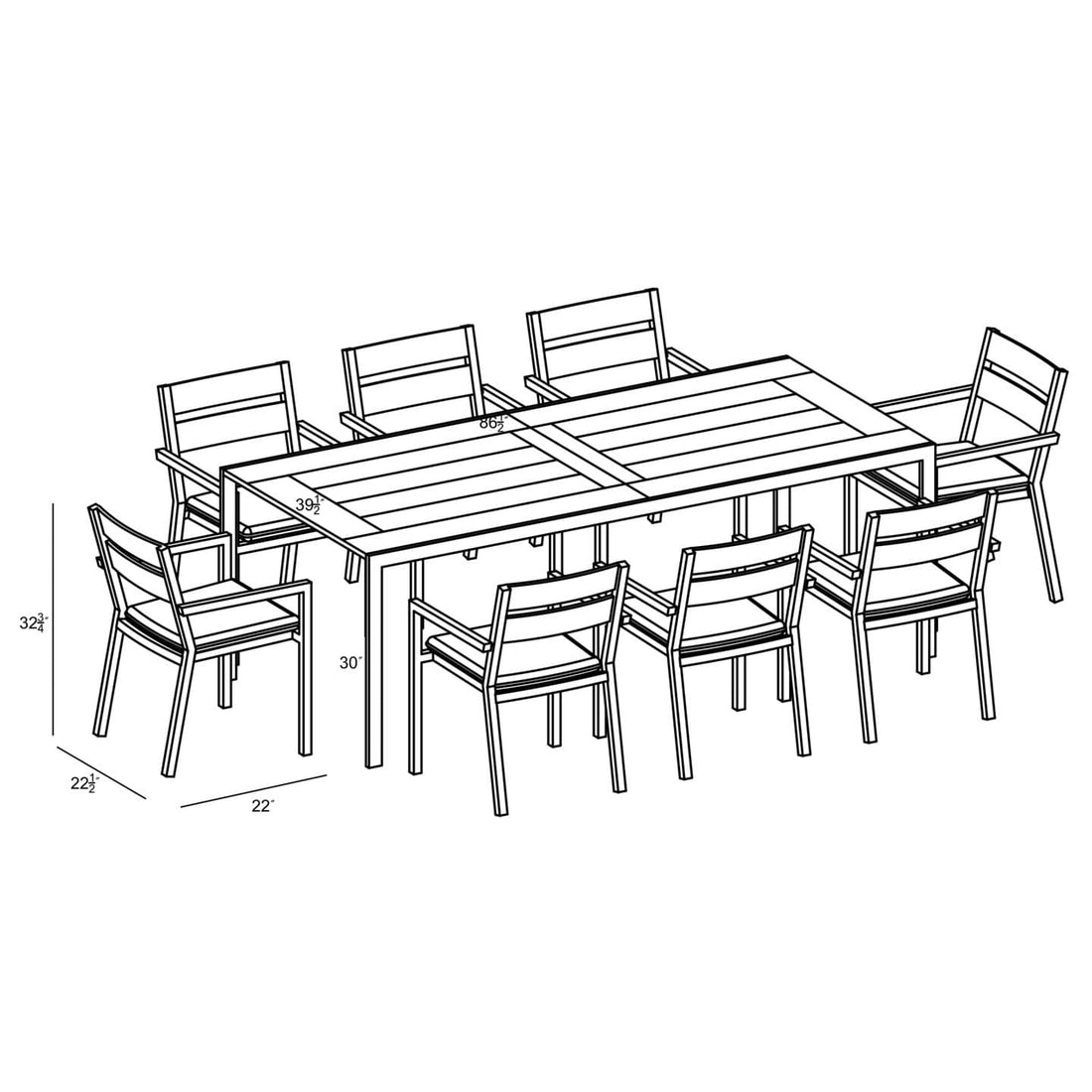 Pacifica Communal 8 Seat Extendable Reclaimed Teak Dining Set