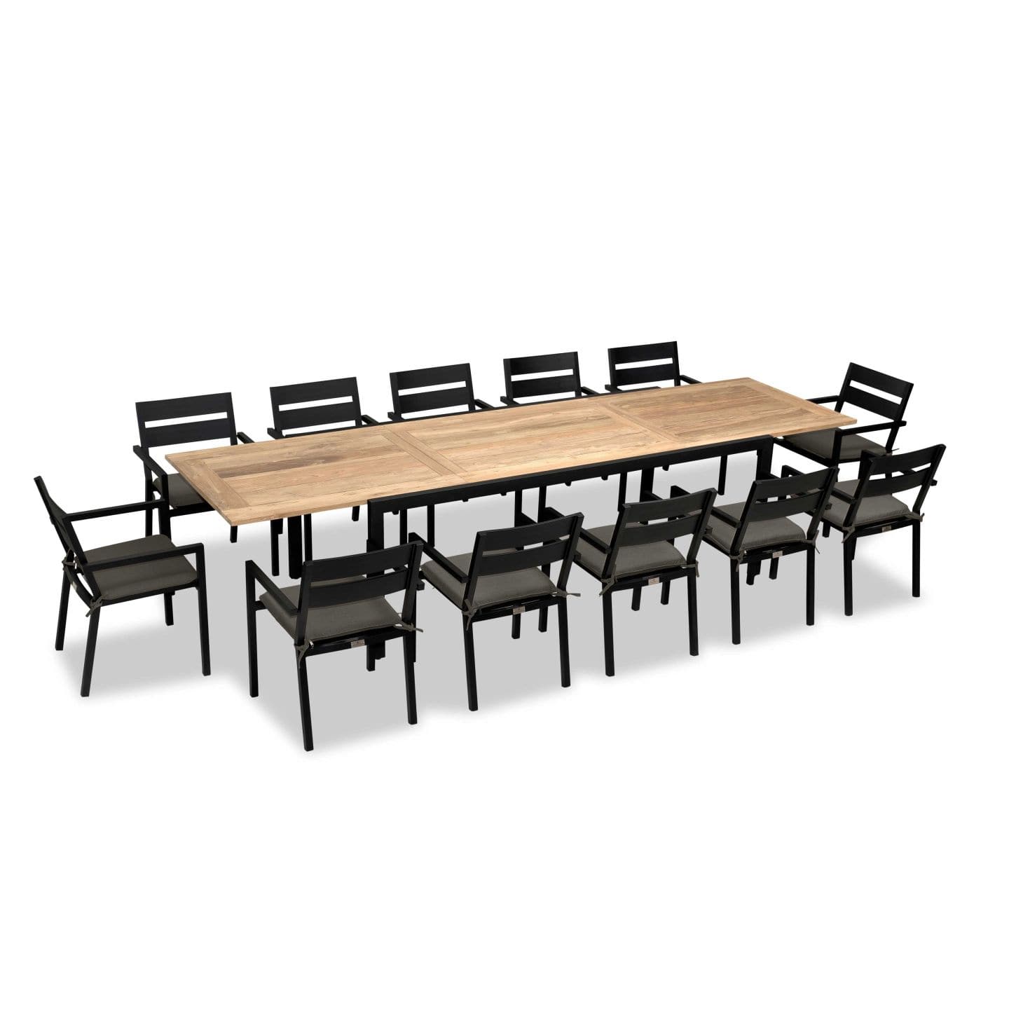 Pacifica Communal 12 Seat Extendable Reclaimed Teak Dining Set