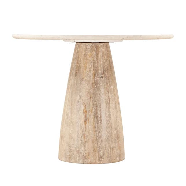 Palm Desert White Marble Round Side Table