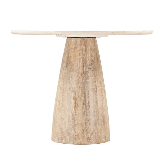  Palm Desert White Marble Round Side Table 