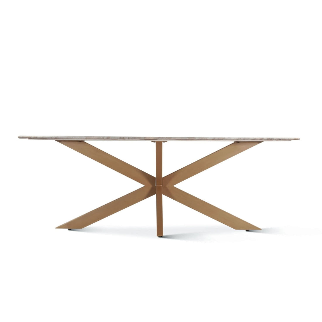 Pasadena Iron and Marble Oval Dining Table - Home Trends & Design