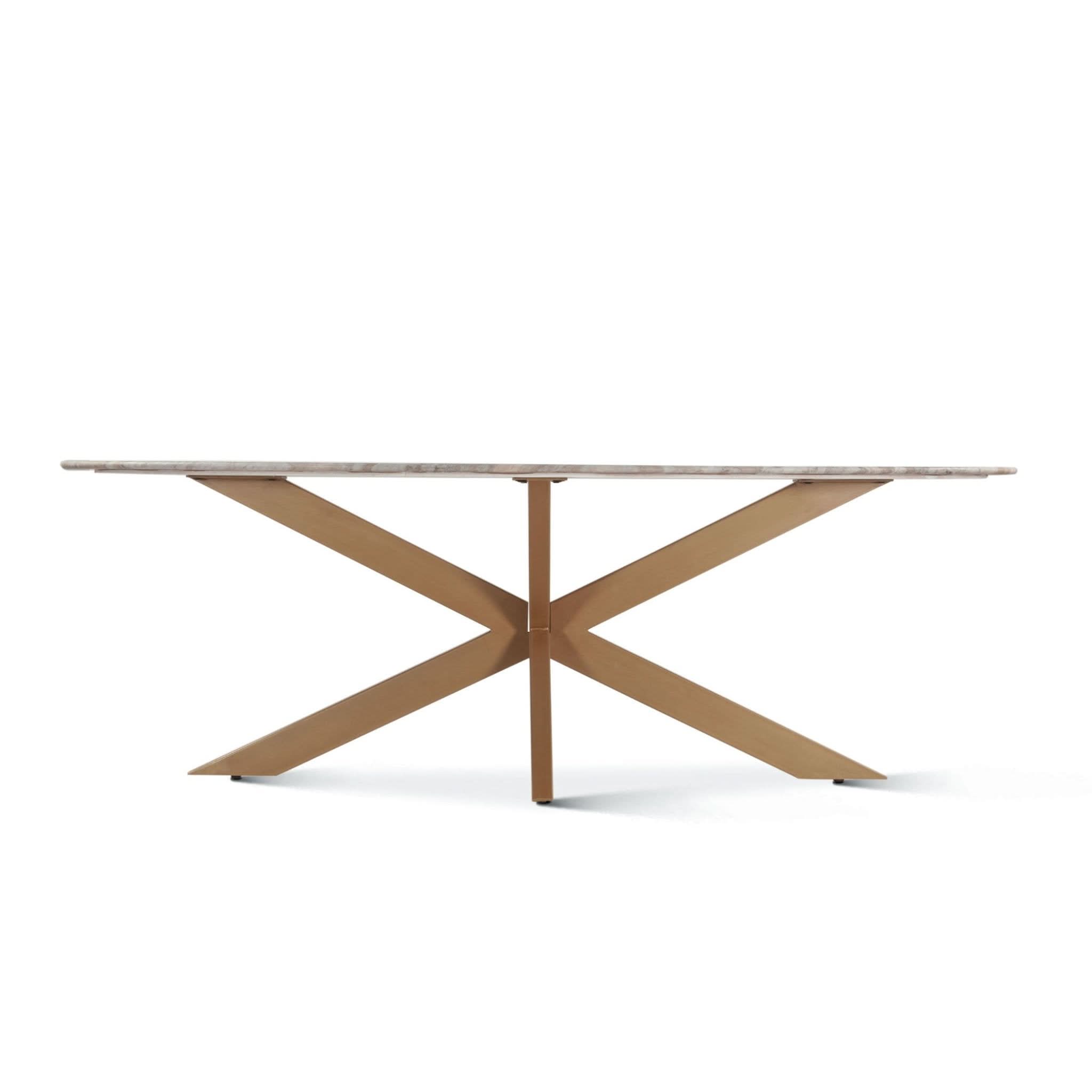 Pasadena Iron and Marble Oval Dining Table - Home Trends & Design