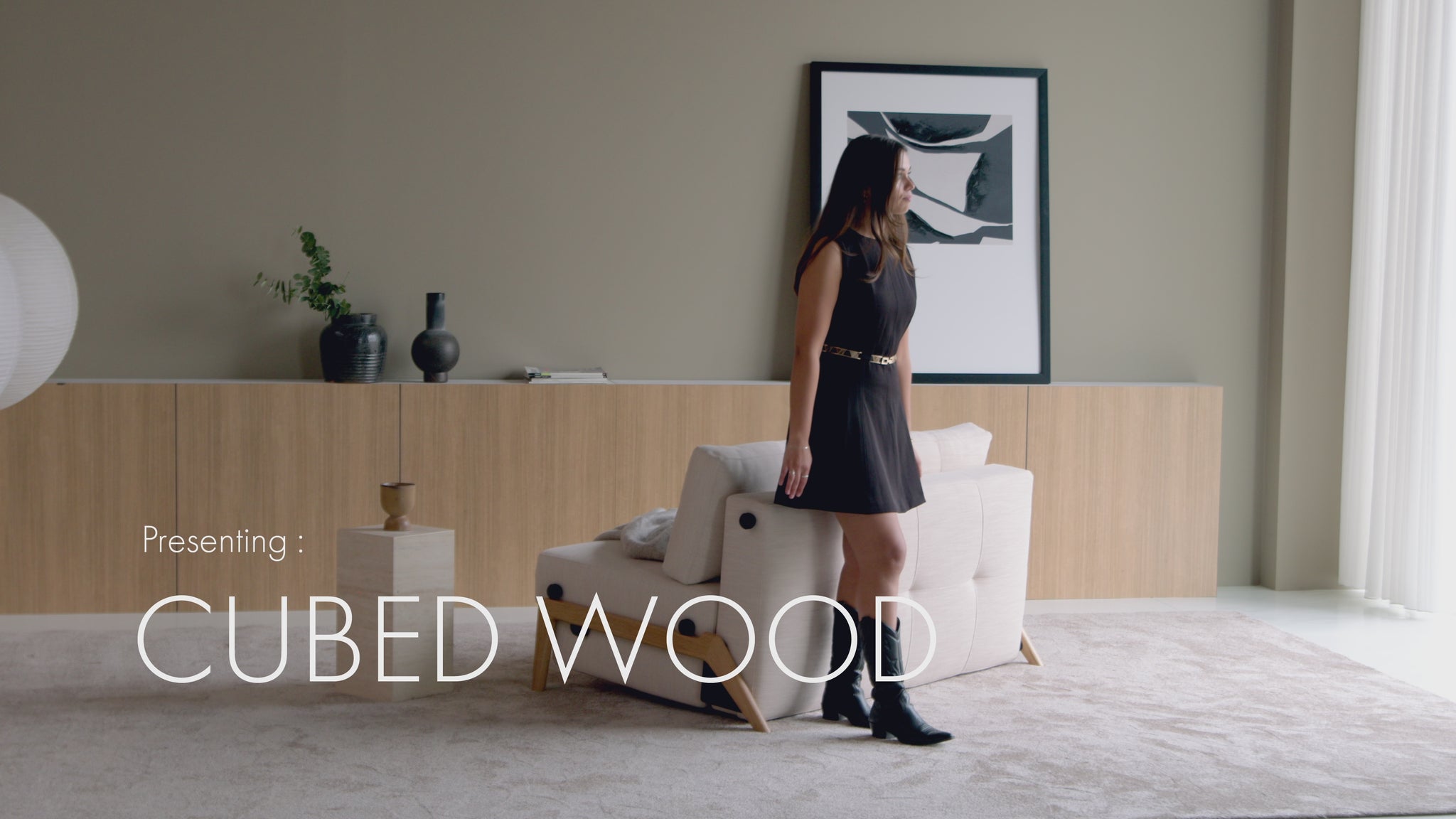 Cubed Wood Sofa Bed from Innovation Living