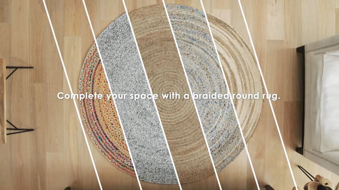 Epona Braided Round Blue Rug – Haiku Designs
