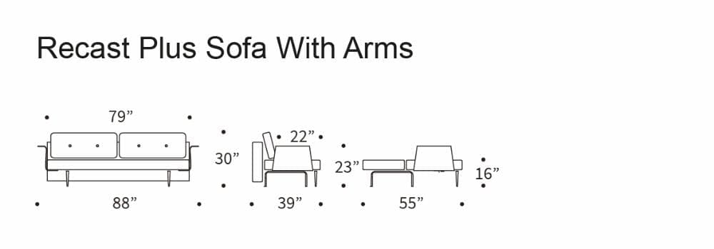 Recast Plus Sofa Bed With Arms