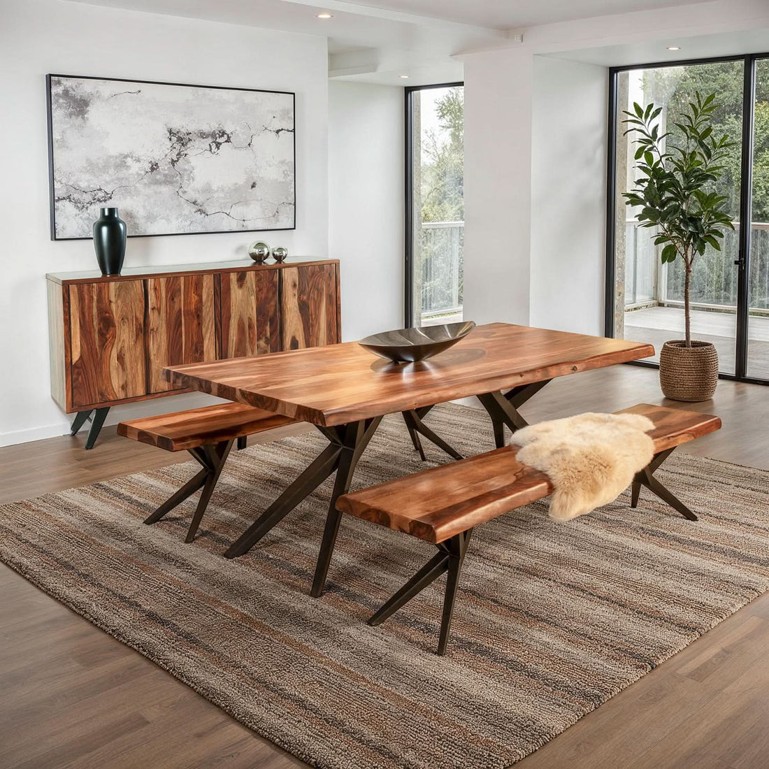 Rosewood Live Edge Bench
