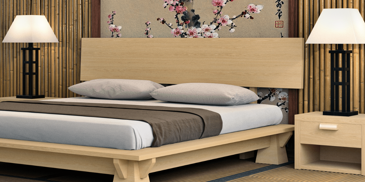 Takuma Japanese Platform Bed Headboard Haiku Designs