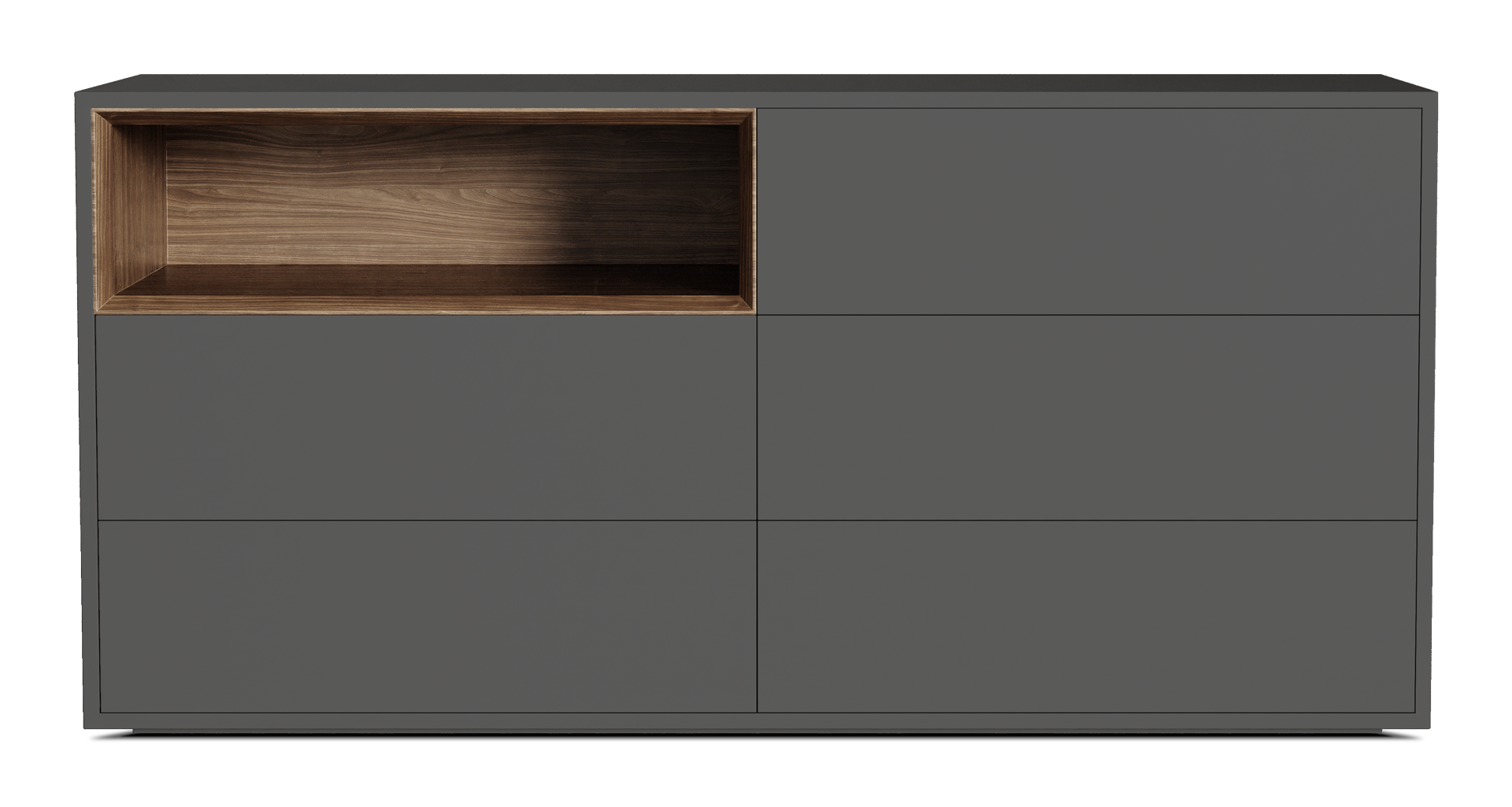 Dark Gull Gray and Walnut