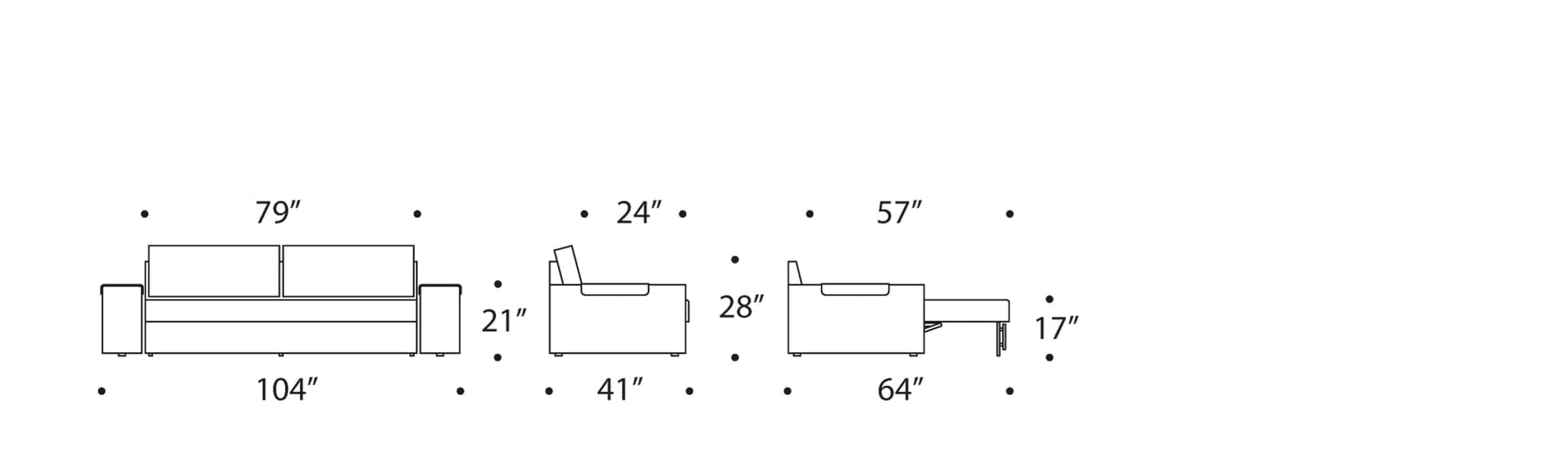 Vilander Sofa Bed With Wide (Excess) Arms