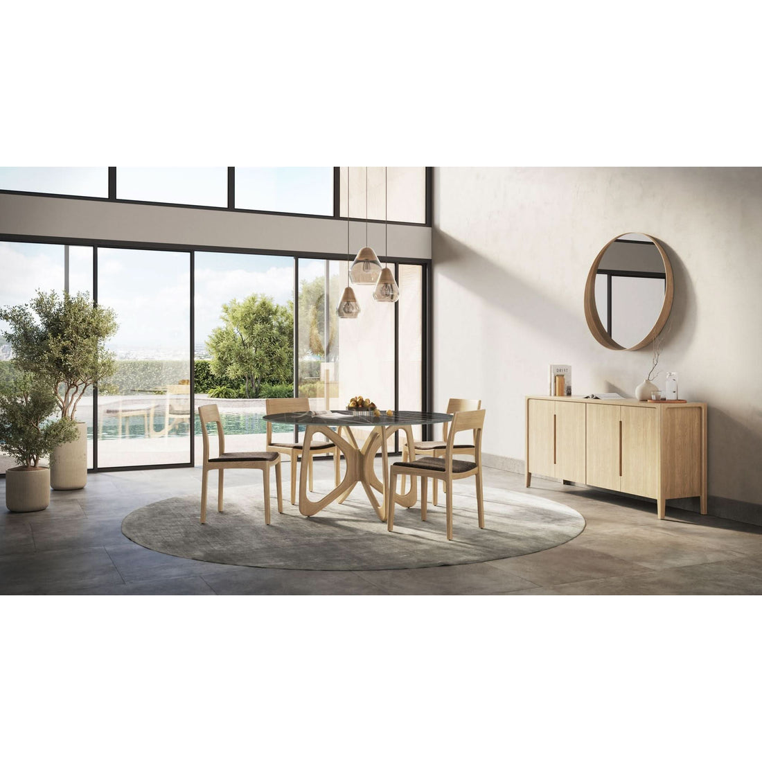 Copeland Butterfly Round Sintered Stone Top Table