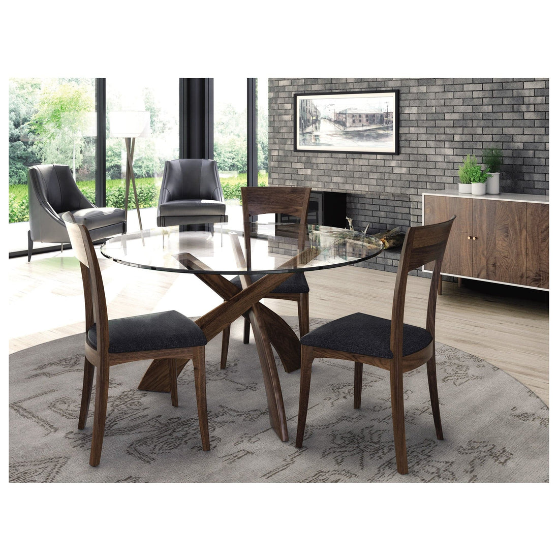 Copeland Statements Entwine Round Glass Top Dining Table